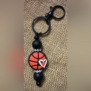 Basketball Heart Keychain for Kids